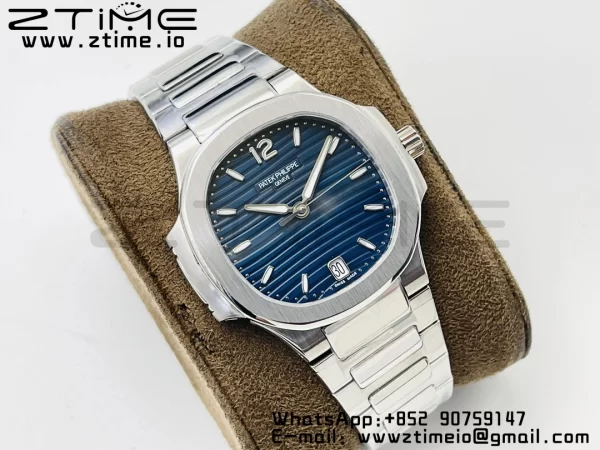 PATEK PHILIPPE Nautilus 7118 Ladies SS PPF 1:1 Best Edition Cadran albastru pe brățară SS 324CS - Super Clone Watch | 1:1 Best Version