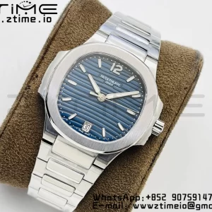 PATEK PHILIPPE Nautilus 7118 Ladies SS PPF 1:1 Best Edition Cadran albastru pe brățară SS 324CS - Super Clone Watch | 1:1 Best Version