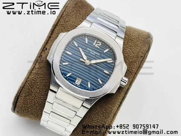 PATEK PHILIPPE Nautilus 7118 Ladies SS PPF 1:1 Best Edition Cadran albastru pe brățară SS 324CS - Super Clone Watch | 1:1 Best Version