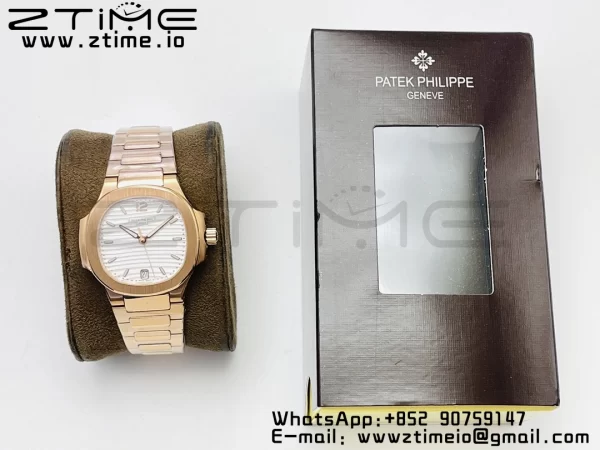 PATEK PHILIPPE Nautilus 7118 Ladies RG PPF 1:1 Best Edition White Dial on RG Bracelet 324CS - Super Clone Watch | 1:1 Best Version