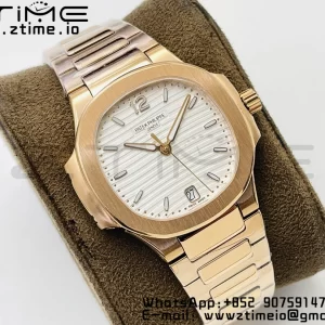 PATEK PHILIPPE Nautilus 7118 Ladies RG PPF 1:1 Best Edition White Dial on RG Bracelet 324CS - Super Clone Watch | 1:1 Best Version