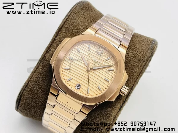 PATEK PHILIPPE Nautilus 7118 Ladies RG PPF 1:1 Best Edition RG Dial on RG Bracelet 324CS - Super Clone Watch | 1:1 Best Version