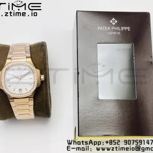PATEK PHILIPPE Nautilus 7118 Ladies RG PPF 1:1 Best Edition White Dial on RG Bracelet 324CS - Super Clone Watch | 1:1 Best Version
