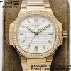 PATEK PHILIPPE Nautilus 7118 Ladies RG PPF 1:1 Best Edition Weißes Zifferblatt auf RG Armband 324CS - Super Clone Watch | 1:1 Best Version