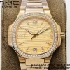 PATEK PHILIPPE Nautilus 7118 Ladies RG PPF 1:1 Best Edition RG Dial Diamonds Bezel on RG Bracelet 324CS - Super Clone Watch | 1:1 Best Version