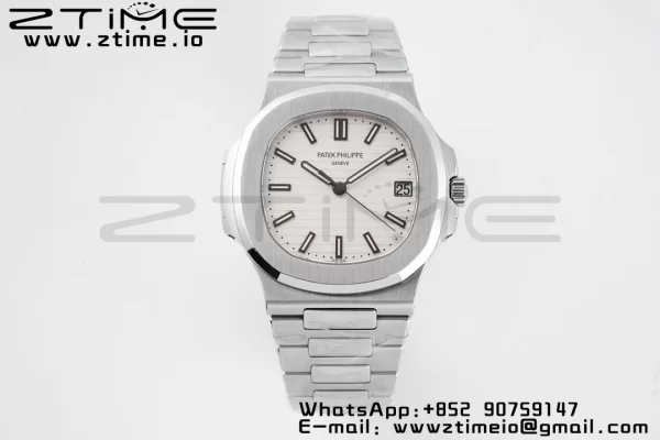 PATEK PHILIPPE Nautilus 5711/1A PPF 1:1 Best Edition White Textured Dial on SS Bracelet 324CS V5 - Super Clone Watch | 1:1 Best Version