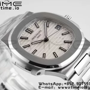 PATEK PHILIPPE Nautilus 5711/1A PPF 1:1 Best Edition White Textured Dial on SS Bracelet 324CS V5 - Super Clone Watch | 1:1 Best Version