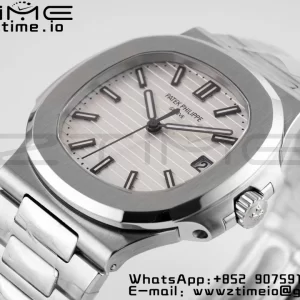 PATEK PHILIPPE Nautilus 5711/1A PPF 1:1 Best Edition White Textured Dial on SS Bracelet 324CS V5 - Super Clone Watch | 1:1 Best Version