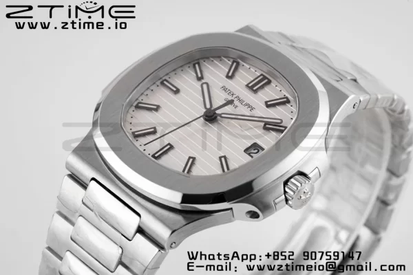 PATEK PHILIPPE Nautilus 5711/1A PPF 1:1 Best Edition White Textured Dial on SS Bracelet 324CS V5 - Super Clone Watch | 1:1 Best Version