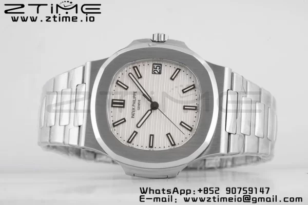 PATEK PHILIPPE Nautilus 5711/1A PPF 1:1 Best Edition White Textured Dial on SS Bracelet 324CS V5 - Super Clone Watch | 1:1 Best Version