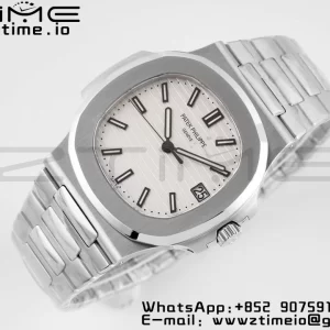 PATEK PHILIPPE Nautilus 5711/1A PPF 1:1 Best Edition White Textured Dial on SS Bracelet 324CS V5 - Super Clone Watch | 1:1 Best Version
