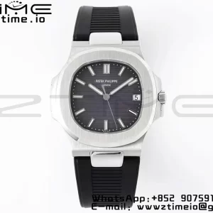 PATEK PHILIPPE Nautilus 5711/1A PPF 1:1 Best Edition Gray Textured Dial on Black Rubber Strap 324CS V5 - Super Clone Watch | 1:1 Best Version