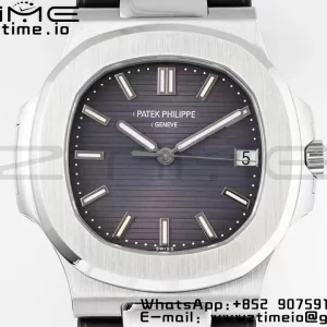 PATEK PHILIPPE Nautilus 5711/1A PPF 1:1ベストエディション ブラックラバーストラップ グレーテクスチャードダイヤル 324CS V5 - スーパークローンウォッチ｜1:1ベストバージョン