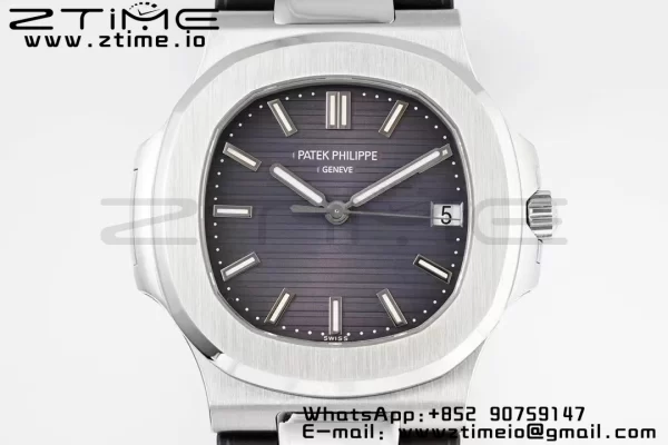 PATEK PHILIPPE Nautilus 5711/1A PPF 1:1ベストエディション ブラックラバーストラップ グレーテクスチャードダイヤル 324CS V5 - スーパークローンウォッチ｜1:1ベストバージョン
