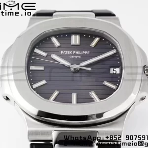 PATEK PHILIPPE Nautilus 5711/1A PPF 1:1ベストエディション ブラックラバーストラップ グレーテクスチャードダイヤル 324CS V5 - スーパークローンウォッチ｜1:1ベストバージョン