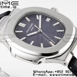 PATEK PHILIPPE Nautilus 5711/1A PPF 1:1ベストエディション ブラックラバーストラップ グレーテクスチャードダイヤル 324CS V5 - スーパークローンウォッチ｜1:1ベストバージョン