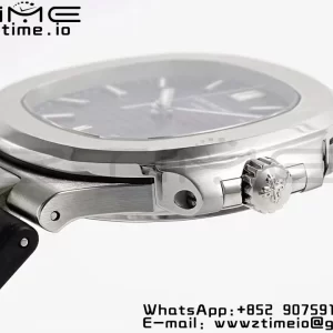 PATEK PHILIPPE Nautilus 5711/1A PPF 1:1ベストエディション ブラックラバーストラップ グレーテクスチャードダイヤル 324CS V5 - スーパークローンウォッチ｜1:1ベストバージョン