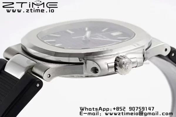 PATEK PHILIPPE Nautilus 5711/1A PPF 1:1ベストエディション ブラックラバーストラップ グレーテクスチャードダイヤル 324CS V5 - スーパークローンウォッチ｜1:1ベストバージョン