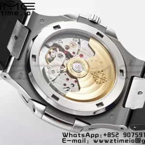 PATEK PHILIPPE Nautilus 5711/1A PPF 1:1 Best Edition Gray Textured Dial on Black Rubber Strap 324CS V5 - Super Clone Watch | 1:1 Best Version