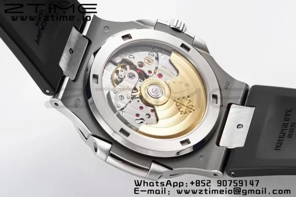 PATEK PHILIPPE Nautilus 5711/1A PPF 1:1 Best Edition Gray Textured Dial on Black Rubber Strap 324CS V5 - Super Clone Watch | 1:1 Best Version