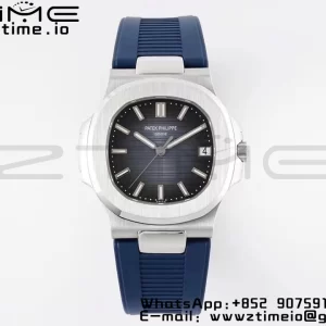 PATEK PHILIPPE Nautilus 5711/1A PPF 1:1 Best Edition Blue Textured Dial on Blue Rubber Strap 324CS V5 - Super Clone Watch | 1:1 Best Version