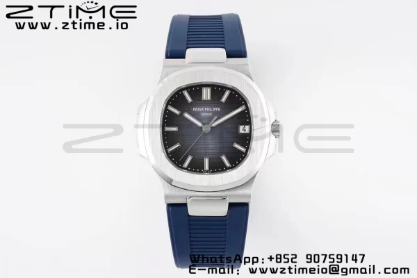 PATEK PHILIPPE Nautilus 5711/1A PPF 1:1 Best Edition Cadran albastru texturat pe curea de cauciuc albastru 324CS V5 - Super Clone Watch | 1:1 Best Version