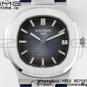 PATEK PHILIPPE Nautilus 5711/1A PPF 1:1 Best Edition Cadran albastru texturat pe curea de cauciuc albastru 324CS V5 - Super Clone Watch | 1:1 Best Version