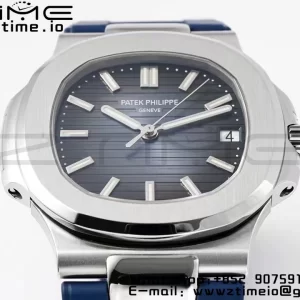 PATEK PHILIPPE Nautilus 5711/1A PPF 1:1 Best Edition Cadran albastru texturat pe curea de cauciuc albastru 324CS V5 - Super Clone Watch | 1:1 Best Version