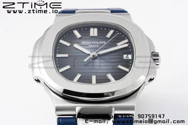 PATEK PHILIPPE Nautilus 5711/1A PPF 1:1 Best Edition Cadran albastru texturat pe curea de cauciuc albastru 324CS V5 - Super Clone Watch | 1:1 Best Version