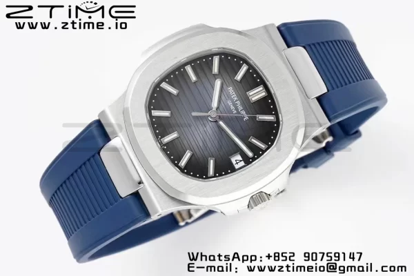 PATEK PHILIPPE Nautilus 5711/1A PPF 1:1 Best Edition Cadran albastru texturat pe curea de cauciuc albastru 324CS V5 - Super Clone Watch | 1:1 Best Version