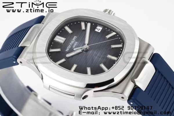 PATEK PHILIPPE Nautilus 5711/1A PPF 1:1 Best Edition Cadran albastru texturat pe curea de cauciuc albastru 324CS V5 - Super Clone Watch | 1:1 Best Version