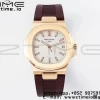 PATEK PHILIPPE Nautilus 5711/1R PPF 1:1ベストエディション ホワイトテクスチャードダイヤル ブラウンラバーストラップ 324CS V5 - スーパークローンウォッチ｜1:1ベストバージョン