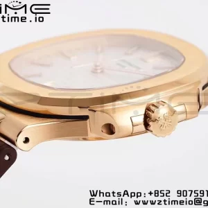 PATEK PHILIPPE Nautilus 5711/1R PPF 1:1 Best Edition Cadran alb texturat pe curea de cauciuc maro 324CS V5 - Super Clone Watch | 1:1 Best Version