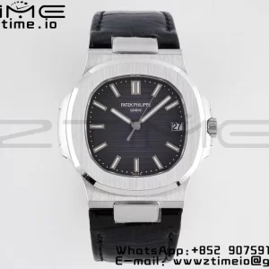 PATEK PHILIPPE Nautilus 5711 PPF 1:1 Best Edition Gray Textured Dial on Leather Strap 324CS V5 - Super Clone Watch | 1:1 Best Version