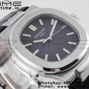 PATEK PHILIPPE Nautilus 5711 PPF 1:1 Best Edition Gray Textured Dial on Leather Strap 324CS V5 - Super Clone Watch | 1:1 Best Version