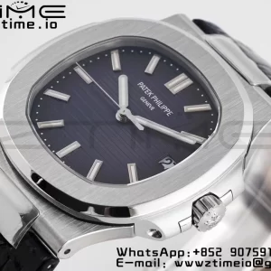 PATEK PHILIPPE Nautilus 5711 PPF 1:1 Best Edition Gray Textured Dial on Leather Strap 324CS V5 - Super Clone Watch | 1:1 Best Version