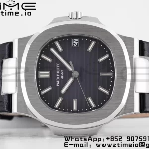 PATEK PHILIPPE Nautilus 5711 PPF 1:1 Best Edition Gray Textured Dial on Leather Strap 324CS V5 - Super Clone Watch | 1:1 Best Version