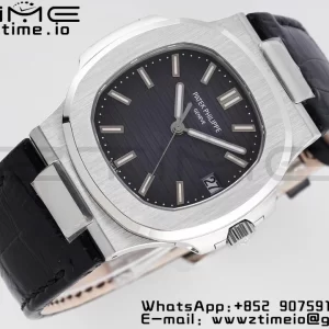 PATEK PHILIPPE Nautilus 5711 PPF 1:1 Best Edition Gray Textured Dial on Leather Strap 324CS V5 - Super Clone Watch | 1:1 Best Version