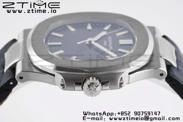 PATEK PHILIPPE Nautilus 5711 PPF 1:1 Best Edition Gray Textured Dial on Leather Strap 324CS V5 - Super Clone Watch | 1:1 Best Version