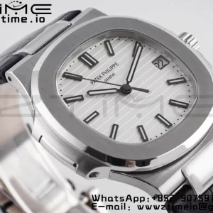 PATEK PHILIPPE Nautilus 5711 PPF 1:1 Best Edition White Textured Dial on Leather Strap 324CS V5 - Super Clone Watch | 1:1 Best Version