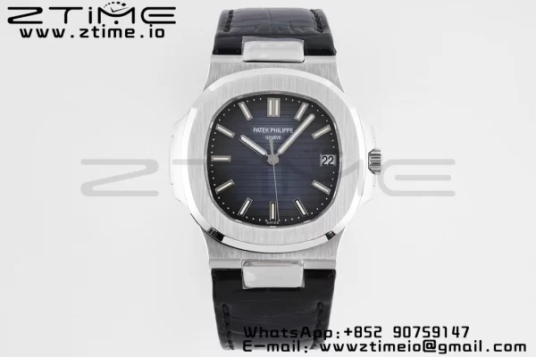 PATEK PHILIPPE ノーチラス 5711 PPF 1:1 ベスト・エディション ブルー・テクスチャード・ダイヤル・レザーストラップ 324CS V5 - スーパークローン・ウォッチ｜1:1 ベスト・バージョン
