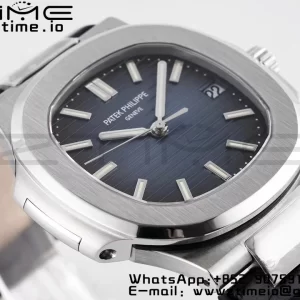 PATEK PHILIPPE ノーチラス 5711 PPF 1:1 ベスト・エディション ブルー・テクスチャード・ダイヤル・レザーストラップ 324CS V5 - スーパークローン・ウォッチ｜1:1 ベスト・バージョン