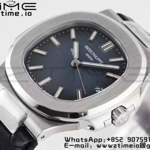 PATEK PHILIPPE ノーチラス 5711 PPF 1:1 ベスト・エディション ブルー・テクスチャード・ダイヤル・レザーストラップ 324CS V5 - スーパークローン・ウォッチ｜1:1 ベスト・バージョン