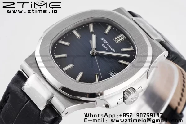 PATEK PHILIPPE ノーチラス 5711 PPF 1:1 ベスト・エディション ブルー・テクスチャード・ダイヤル・レザーストラップ 324CS V5 - スーパークローン・ウォッチ｜1:1 ベスト・バージョン