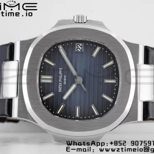 PATEK PHILIPPE ノーチラス 5711 PPF 1:1 ベスト・エディション ブルー・テクスチャード・ダイヤル・レザーストラップ 324CS V5 - スーパークローン・ウォッチ｜1:1 ベスト・バージョン