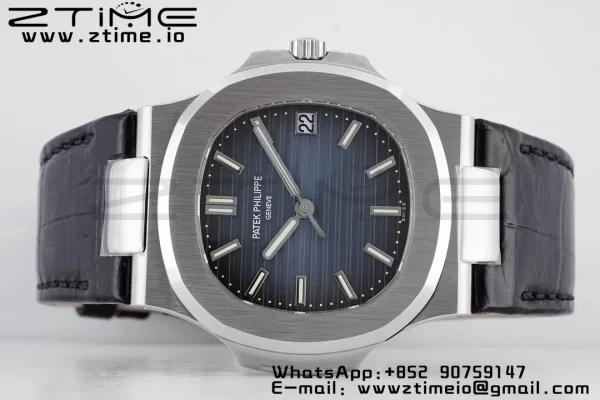 PATEK PHILIPPE ノーチラス 5711 PPF 1:1 ベスト・エディション ブルー・テクスチャード・ダイヤル・レザーストラップ 324CS V5 - スーパークローン・ウォッチ｜1:1 ベスト・バージョン