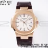 PATEK PHILIPPE Nautilus 5711/1R PPF 1-1 Best Edition White Textured Dial on Brown Leather Strap 324CS V5 - Super Clone Watch | 1:1 Best Version