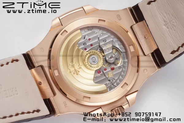 PATEK PHILIPPE Nautilus 5711/1R PPF 1-1ベストエディション ホワイトテクスチャードダイヤル ブラウンレザーストラップ 324CS V5 - スーパークローンウォッチ｜1:1ベストバージョン