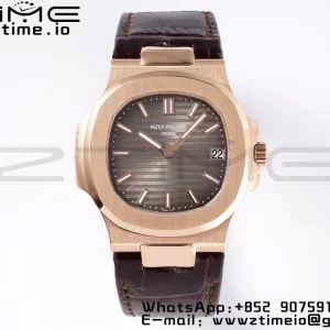 PATEK PHILIPPE Nautilus 5711/1R PPF 1-1 Best Edition Gray Textured Dial on Brown Leather Strap 324CS V5 - Super Clone Watch | 1:1 Best Version
