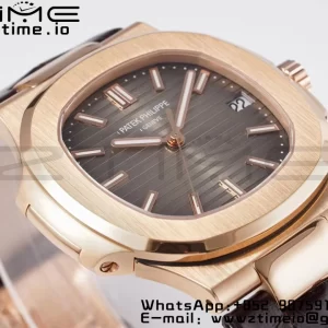 PATEK PHILIPPE Nautilus 5711/1R PPF 1-1 Best Edition Cadran gri texturat pe curea din piele maro 324CS V5 - Super Clone Watch | 1:1 Best Version